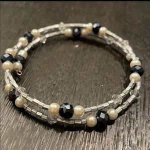 Wire beaded wrap around bracelet